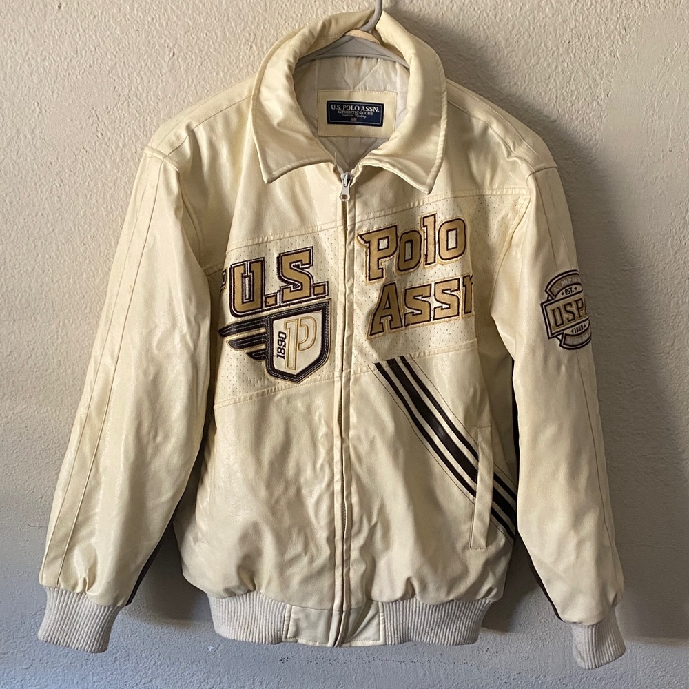 U.S. Polo Assn. Cream Bomber Jacket for Men